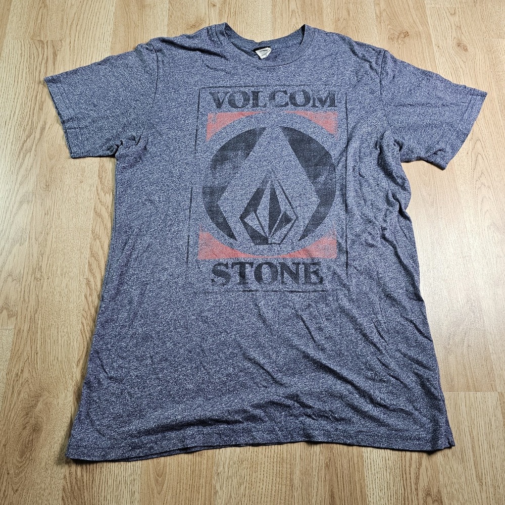 Vintage Y2k Volcom Shirt Mens Large Stone Trademark Skater Gray Grunge